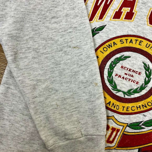 Vintage 90s Iowa State University ISU Sweatshirt Made in USA Science Technology - Picture 5 of 10